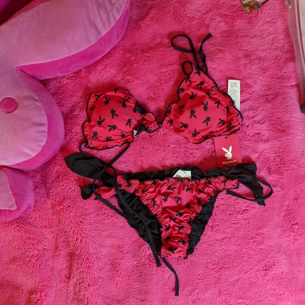playboy swimsuit top and bottom size small